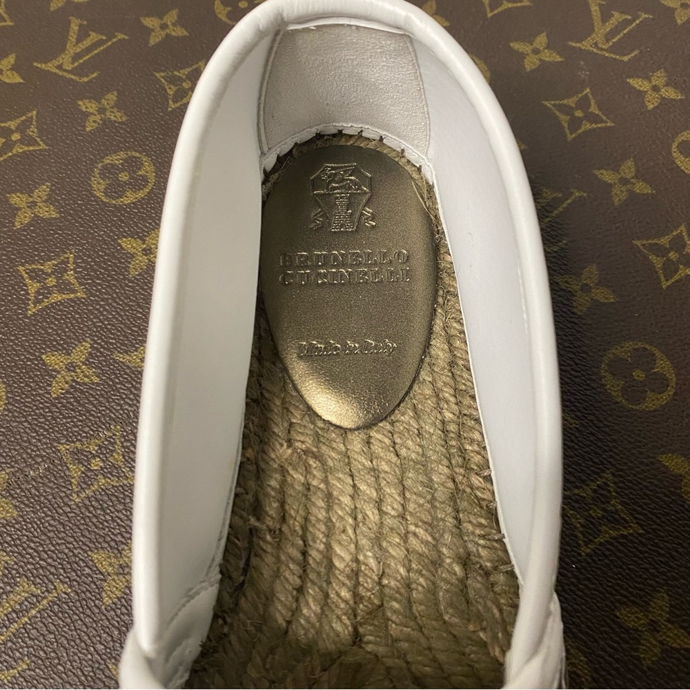 BRUNELLO CUCINELLI Leather Monili White Espadrilles SZ US 7, 9, 9.5 - Picture 6 of 8